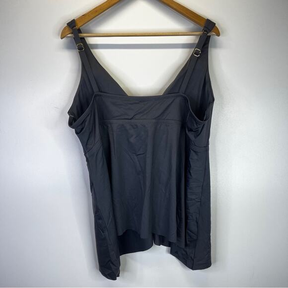 Becca Color Code Flounce Tankini top black - 0X - Picture 6 of 9